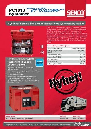 Kompressor i verktøykoffert PC1010