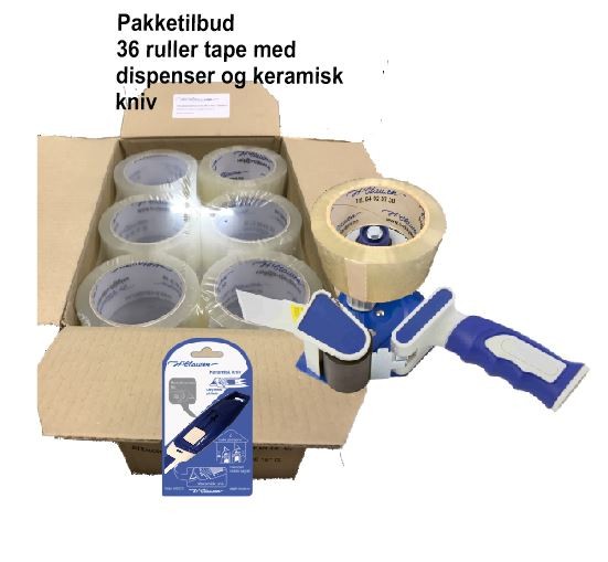 Pakketilbud tape, dispenser og keramisk kniv